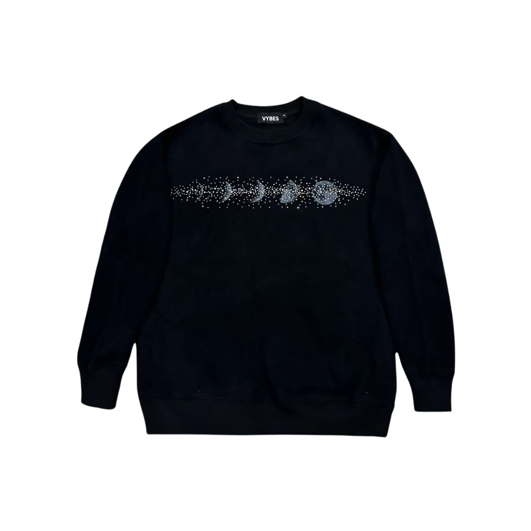 Rhinestone Moon Crewneck