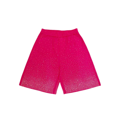 Rhinestone Cotton Shorts