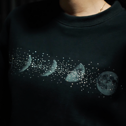 Rhinestone Moon Crewneck