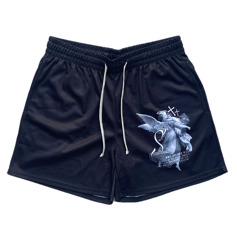 Strength Through Christ Mesh Shorts - Black