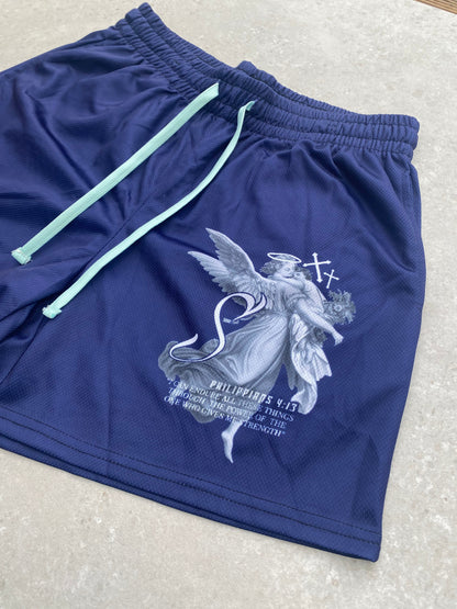 Strength Through Christ Mesh Shorts - Blue