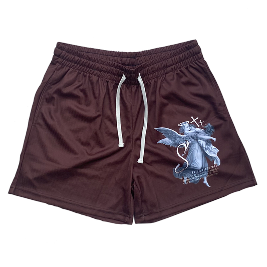 Strength Through Christ Mesh Shorts - Brown