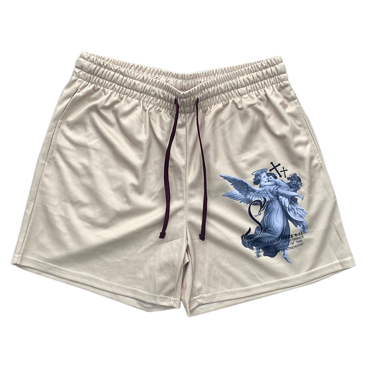Strength Through Christ Mesh Shorts - Cream