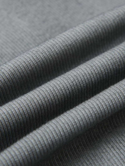 Vintage Washed Sculpted Seam Ribbed Long Sleeve T-Shirt