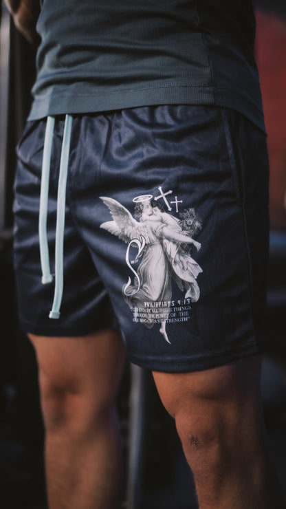 Strength Through Christ Mesh Shorts - Blue