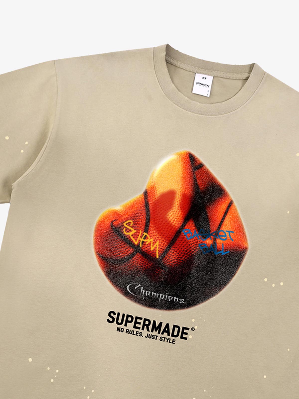 Supermade Abstract Basketball Texture Graphic T-Shirt