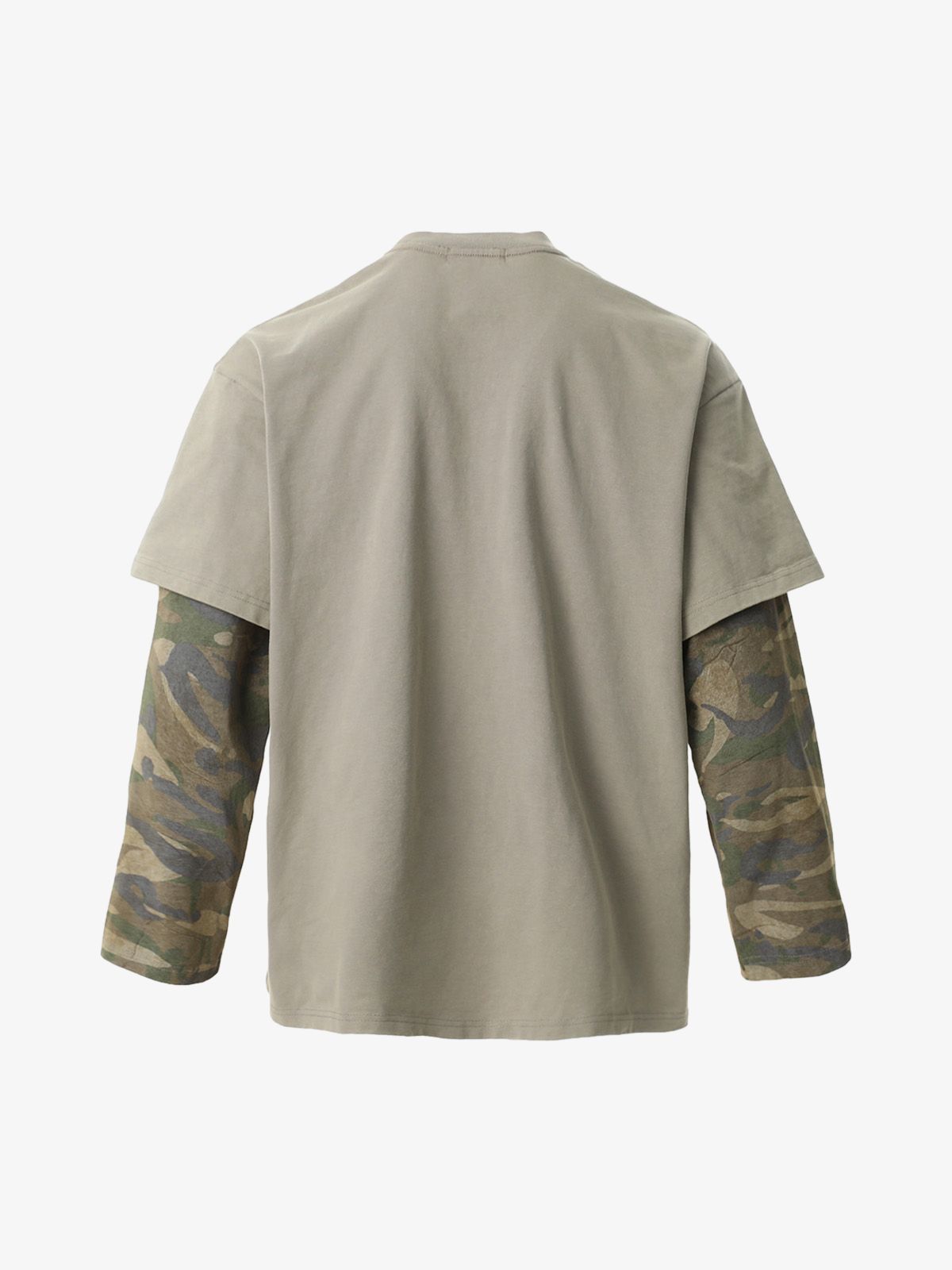 Jersey Distressed Faux Camouflage Two-Piece Graphic T-Shirt - 2420