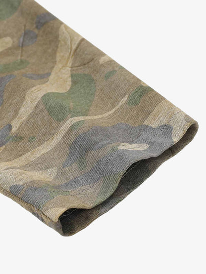 Jersey Distressed Faux Camouflage Two-Piece Graphic T-Shirt - 2420