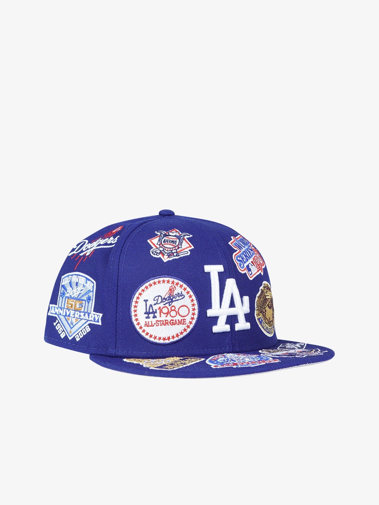 NEW ERA cappello uomo 59fifty all over logos los angeles dodgers mlb blu
